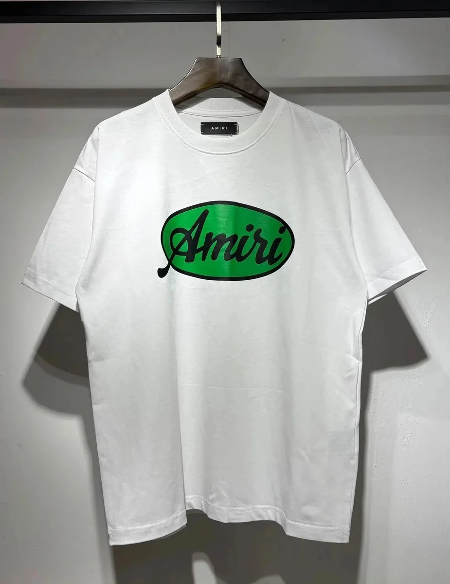 Amiri Amiri Green Logo Oversized White T-Shirt White - 1