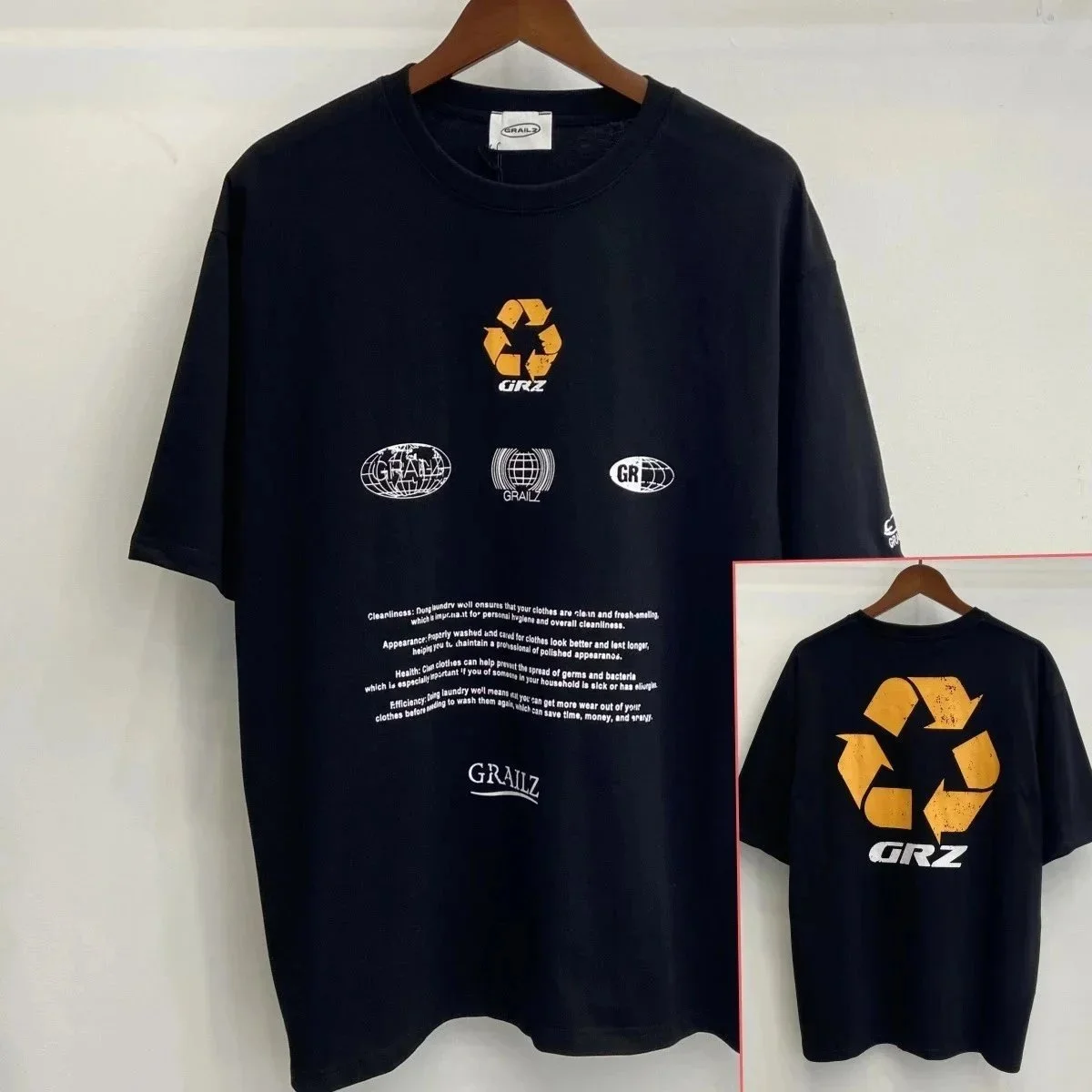Other GRZ Black Recycle Symbol T-Shirt Black - 1