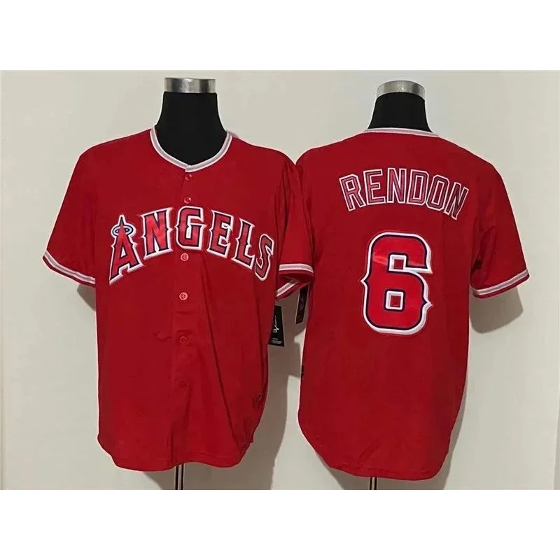 Other Los Angeles Angels Rendon #6 Red Baseball Jersey Red - 1