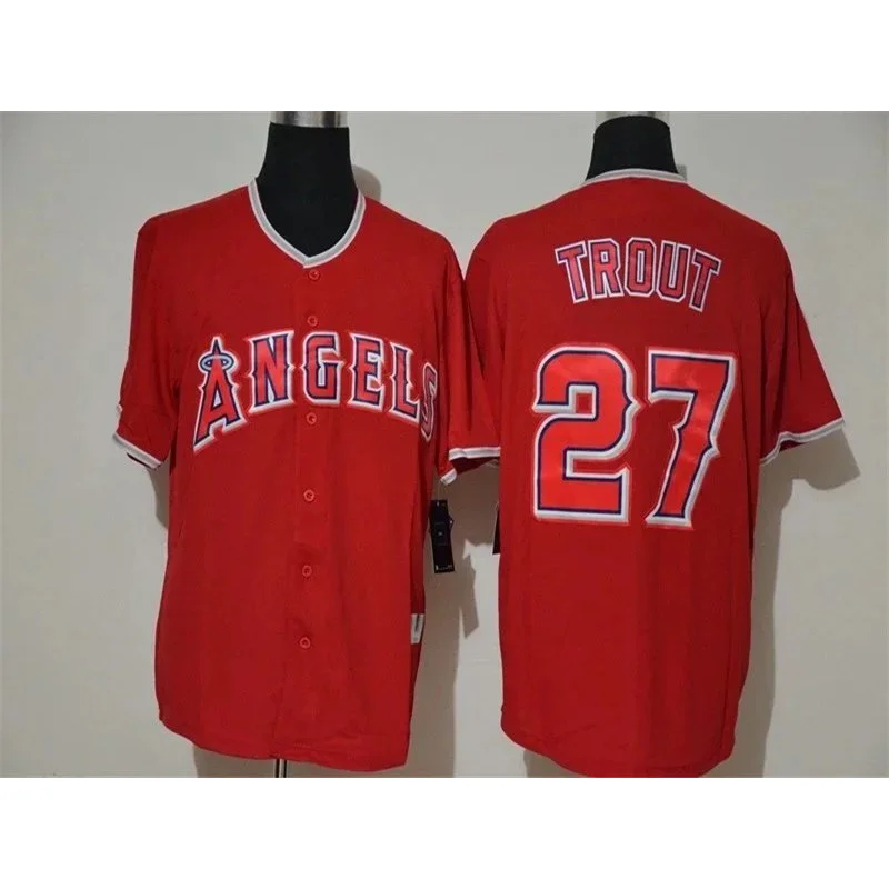 Other Los Angeles Angels Trout 27 Red Jersey Red - 1