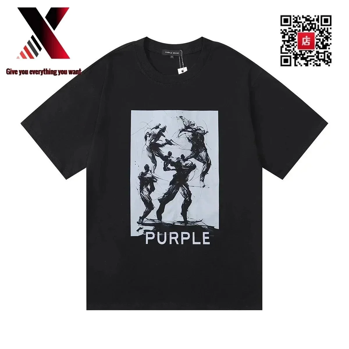 Purple Brand Purple Brand P001 Black Graphic T-Shirt Black - 1
