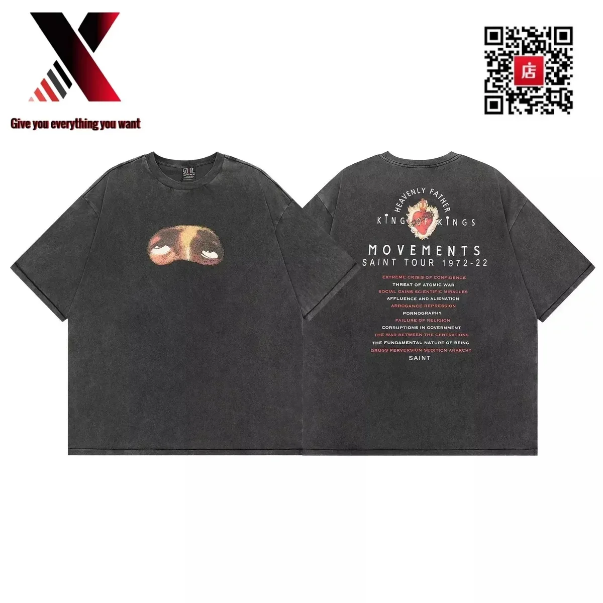 Other Unisex Movements Saint Tour 1972-22 Black T-Shirt Black - 1