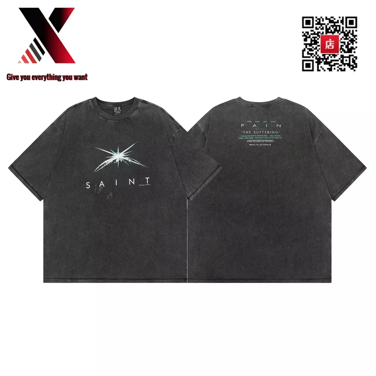 Other Saint 'The Suffering' Black Oversized T-Shirt Black - 1