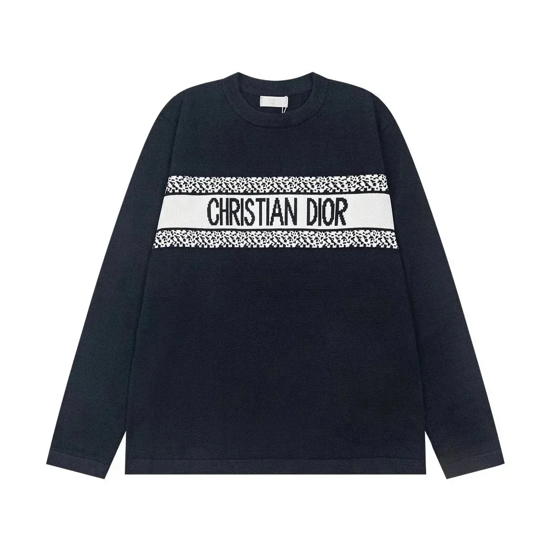 Dior Christian Dior Black & White Logo Knit Sweater Black - 1