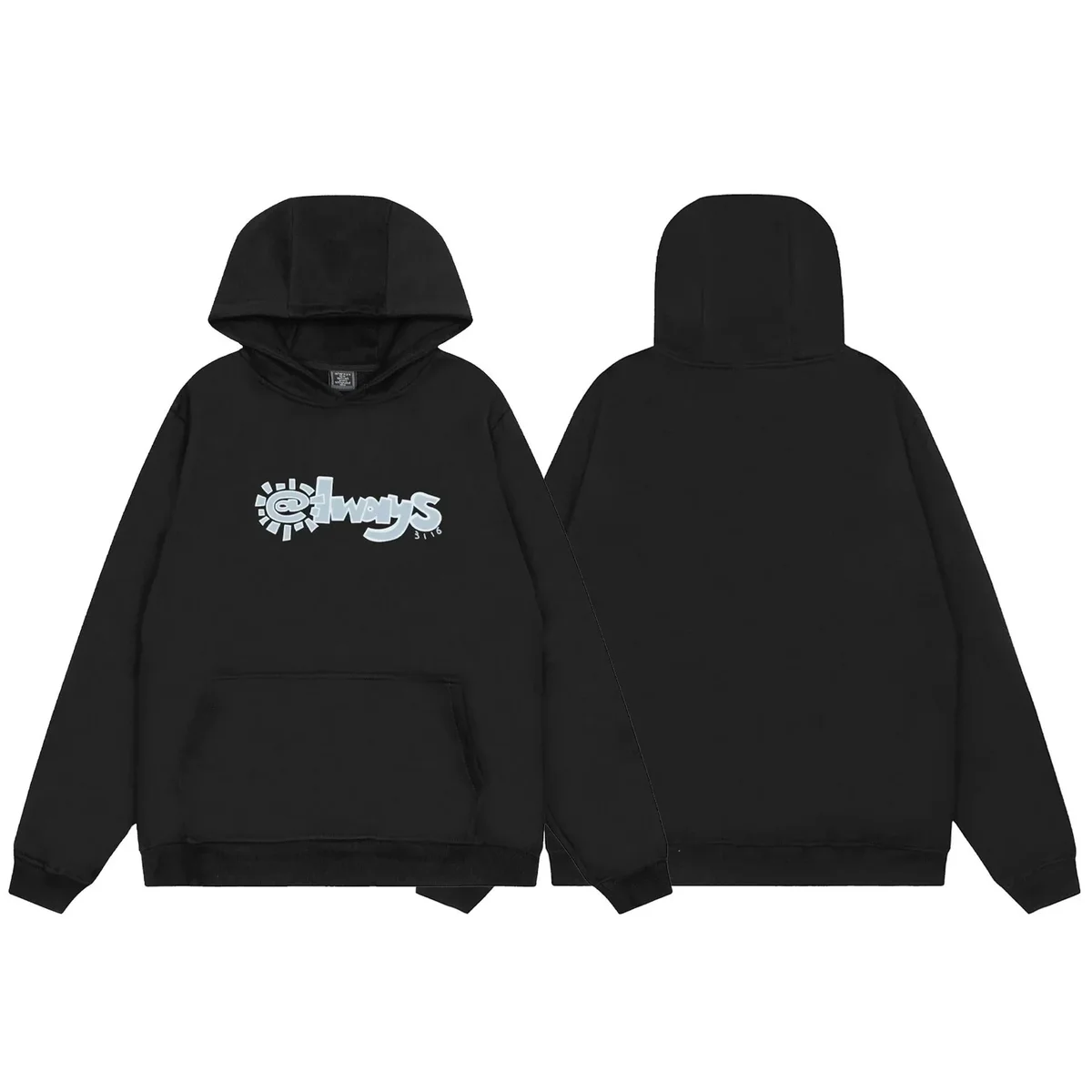 Other Black Always Hoodie with Graphic Print Black - 1