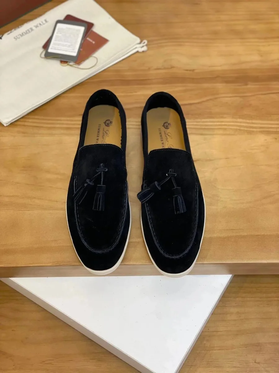 Other Unisex Black Tassel Loafers Slip-On Shoes Black - 1