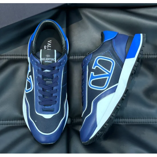 Valentino Valentino Rockstud Blue & White Sneakers Blue - 1