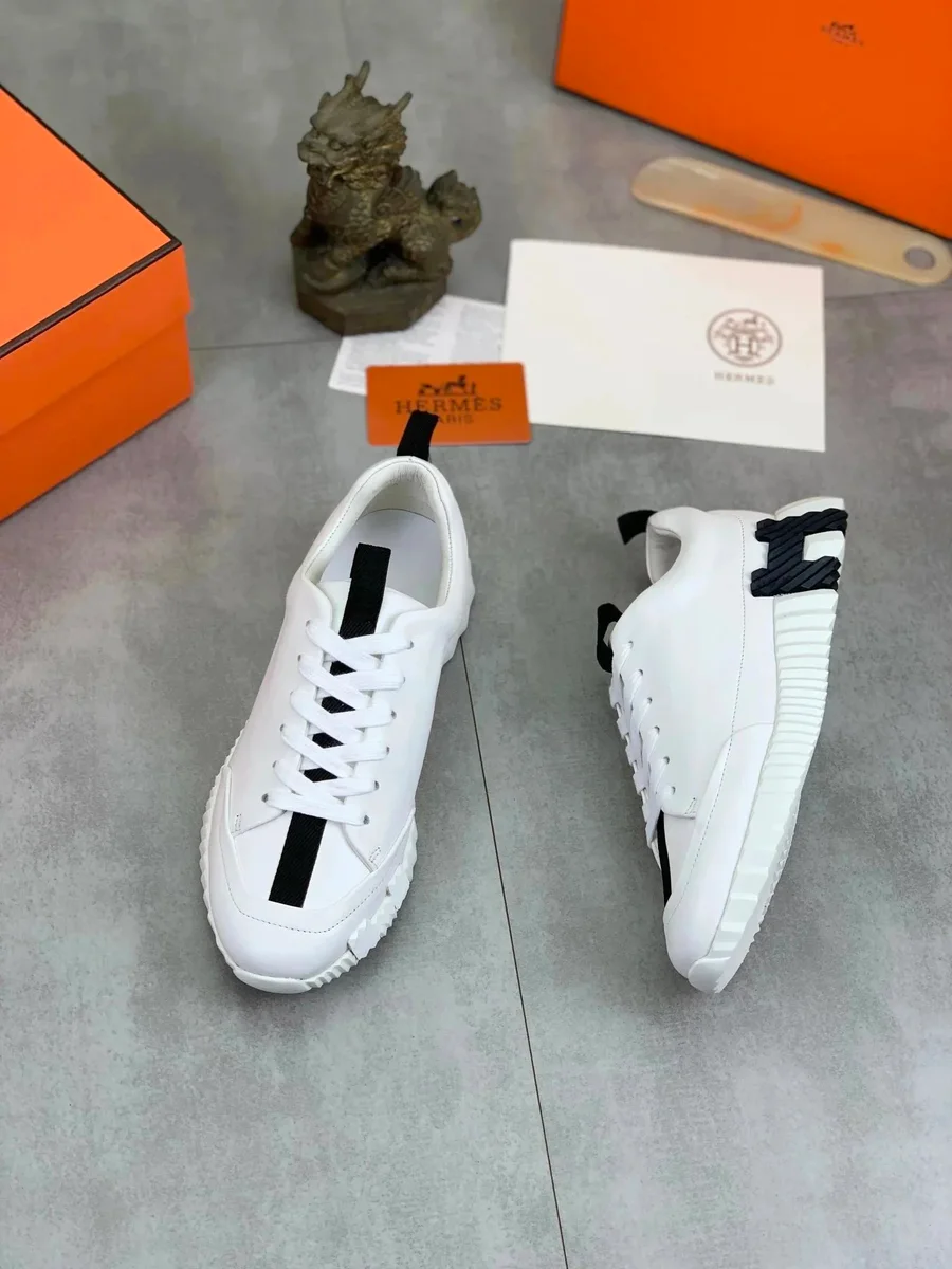 Hermès White & Black Sneakers