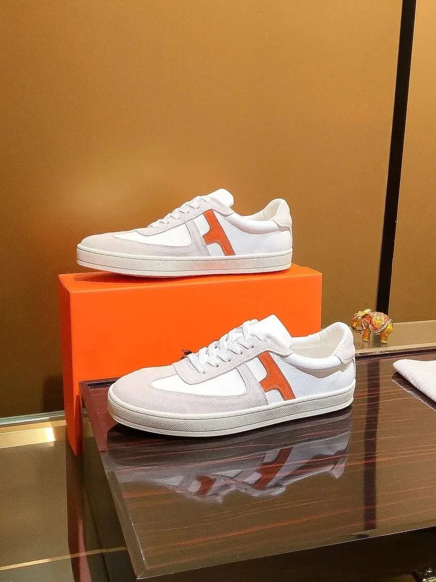 Hermès Birkin White & Orange Sneakers