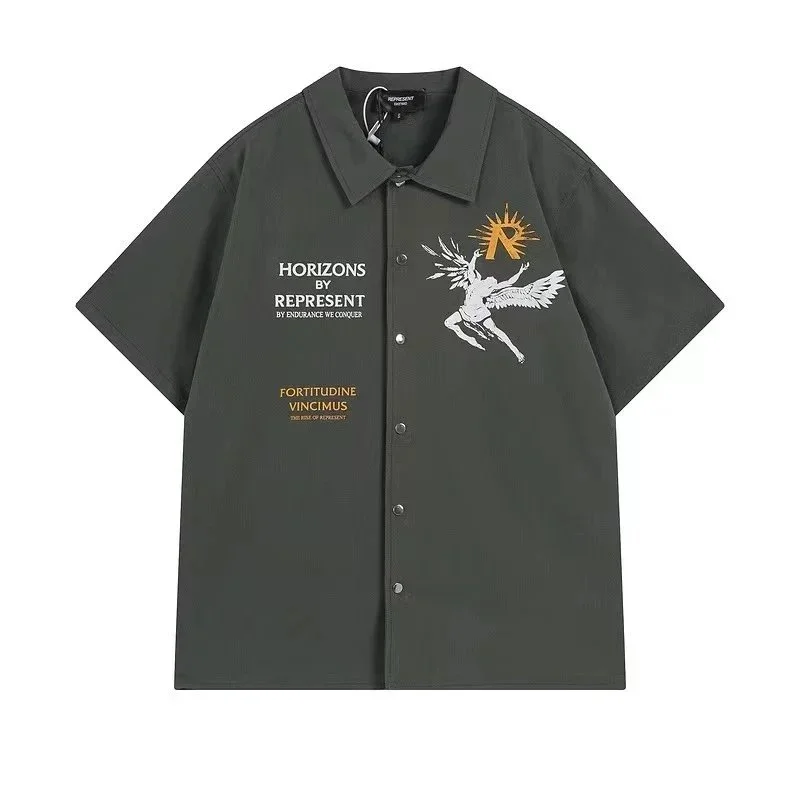 Represent Represent Owners Club Horizons Short Sleeve Shirt Green - 1