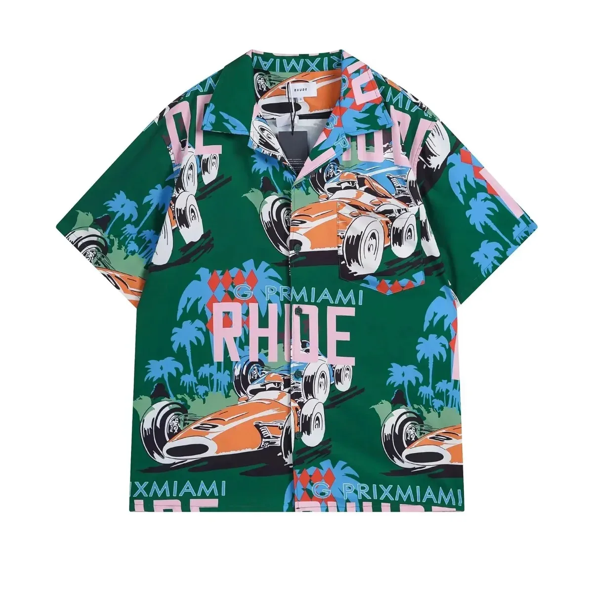 Rhude Rhude G PRIXMIAMI Racing Print Shirt Green Green - 1