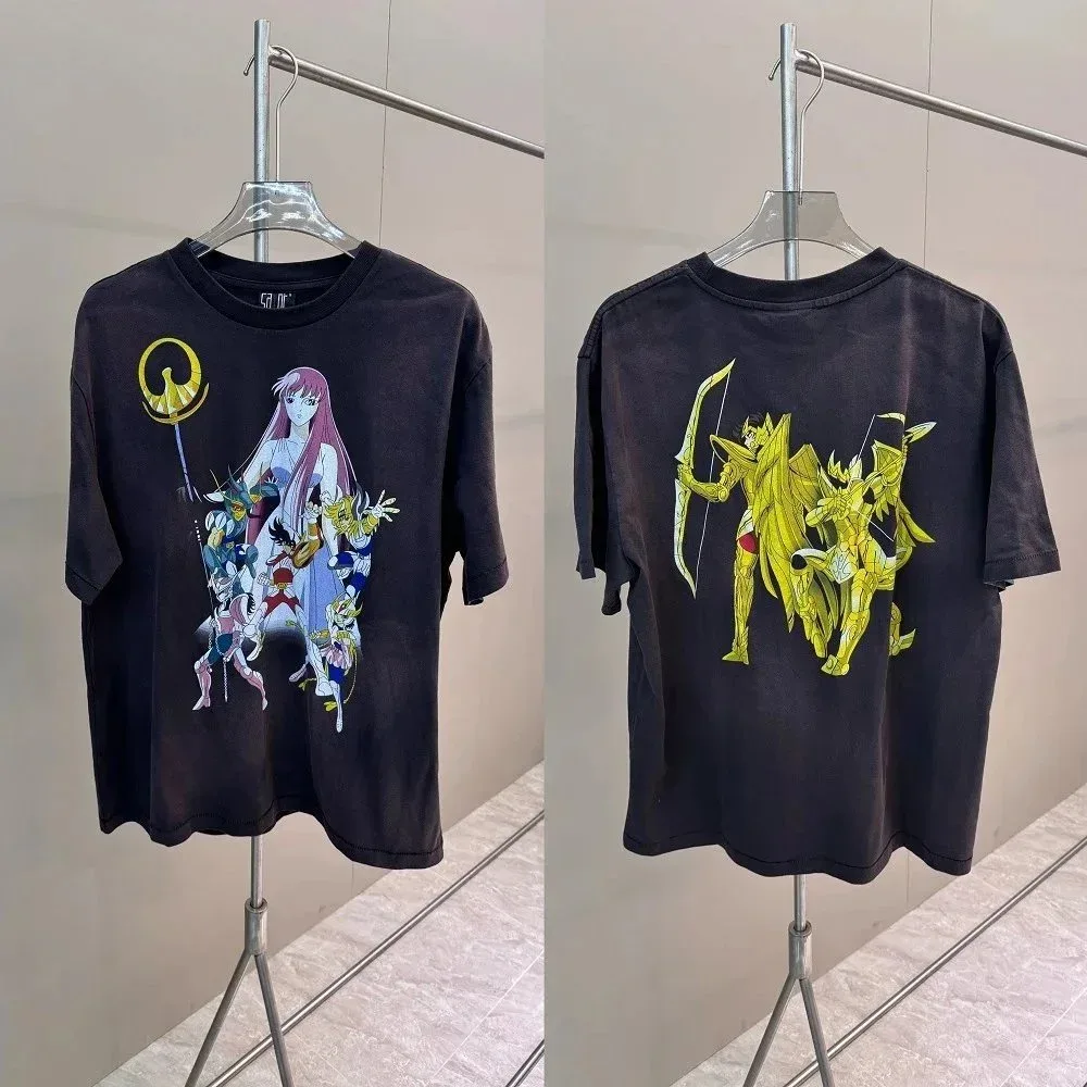 Other Black Saint Seiya Graphic T-Shirt Black - 1