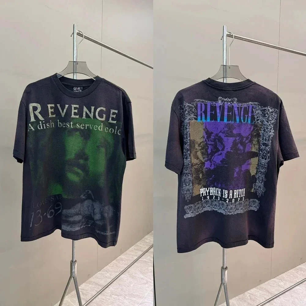 Other Unisex Revenge Graphic T-Shirt Black 01 Black - 1