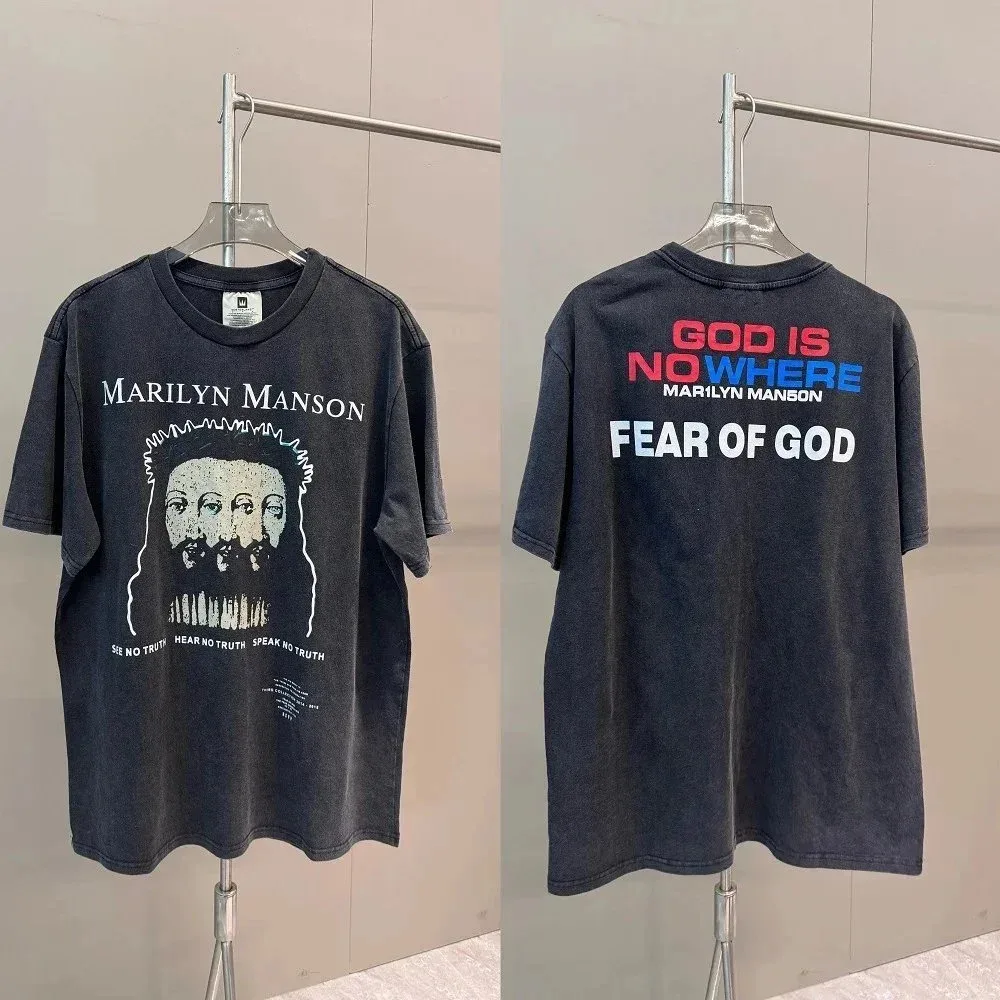Fear of God Marilyn Manson God Is Nowhere Fear of God Black T-Shirt Black - 1