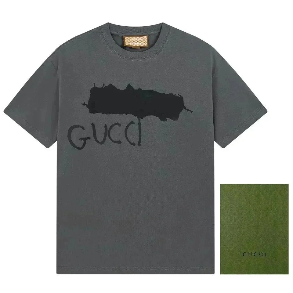 Gucci Gucci Grey Logo Print T-Shirt Grey - 1