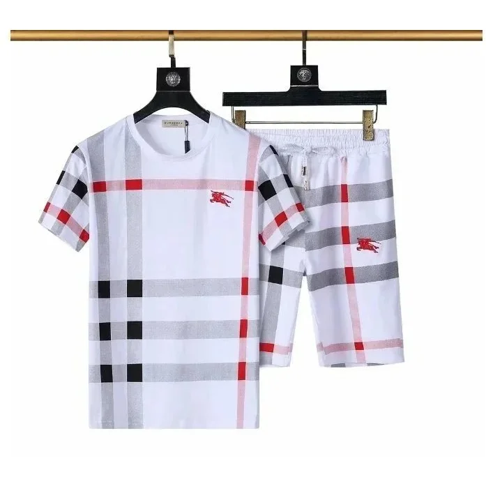 Burberry Burberry TB Monogram Plaid T-Shirt & Shorts Set White - 1