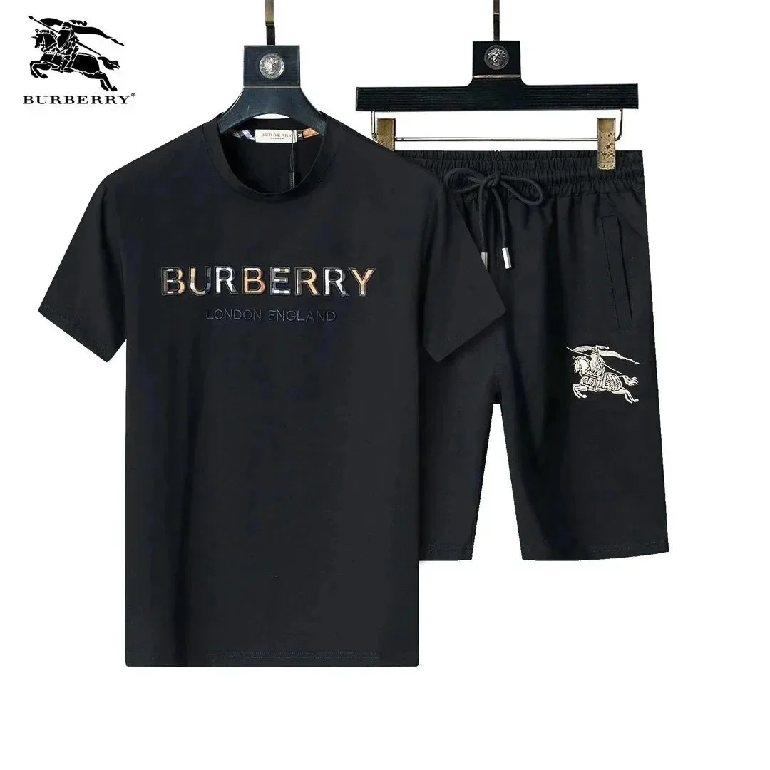 Burberry Burberry Black Logo T-Shirt & Shorts Set Black - 1