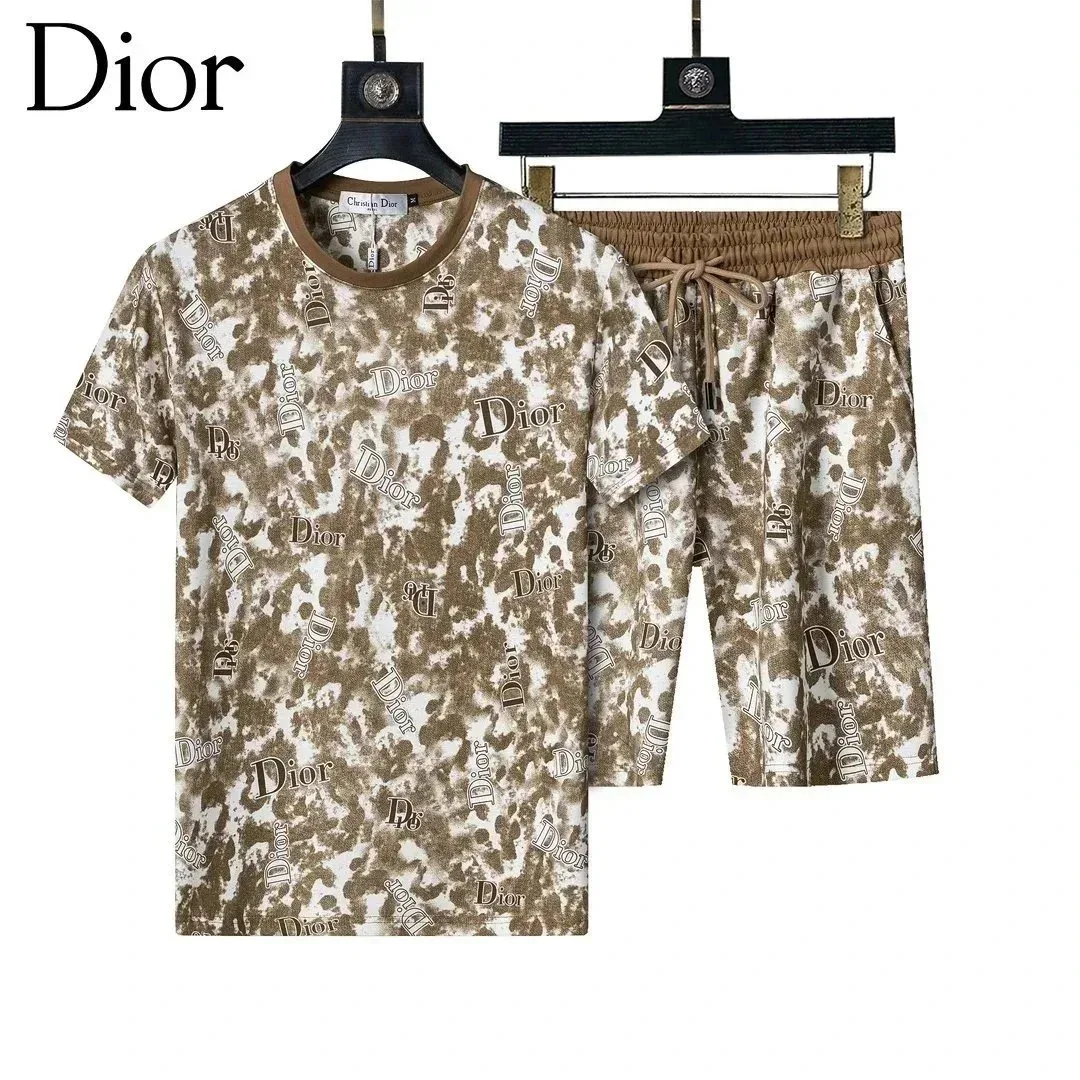 Dior Dior CDG Logo Camo Set T-Shirt & Shorts Brown - 1