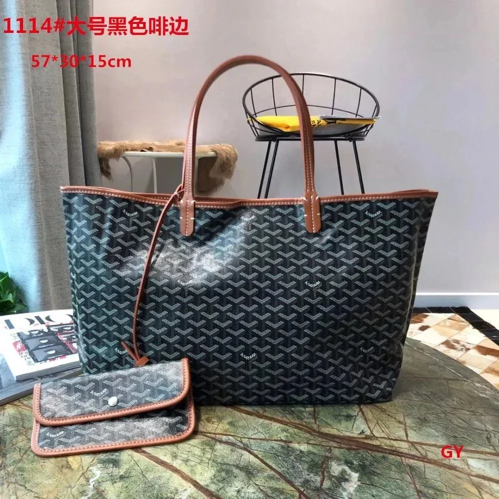 Goyard Goyard Saint Louis Large Black Coffee Trim Tote Bag Black - 1