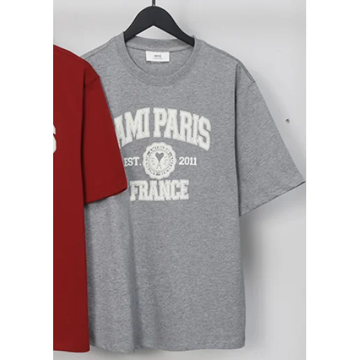 Ami Paris Ami Paris Ami de Coeur Grey Miami Paris France T-Shirt Grey - 1