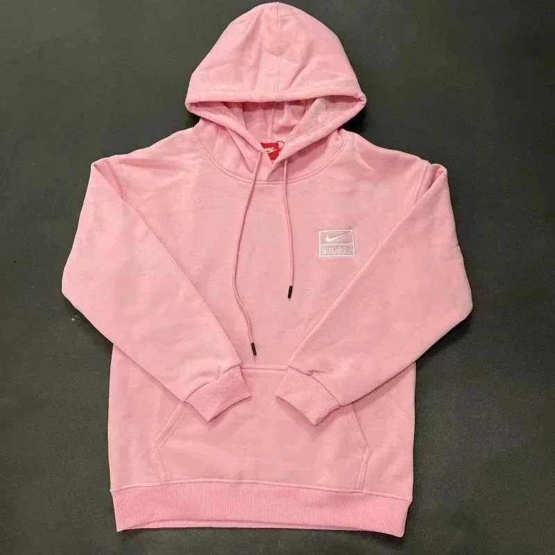 Stussy Stussy Pink Hoodie with Nike Swoosh Pink - 1