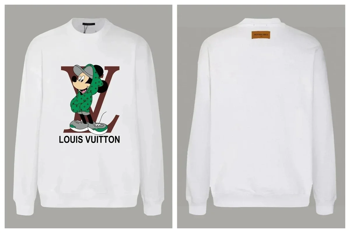 Louis Vuitton Mickey Mouse White Crewneck Sweatshirt