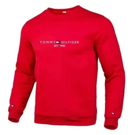 Tommy Hilfiger Tommy Hilfiger Red Logo Crewneck Sweatshirt Red - 1