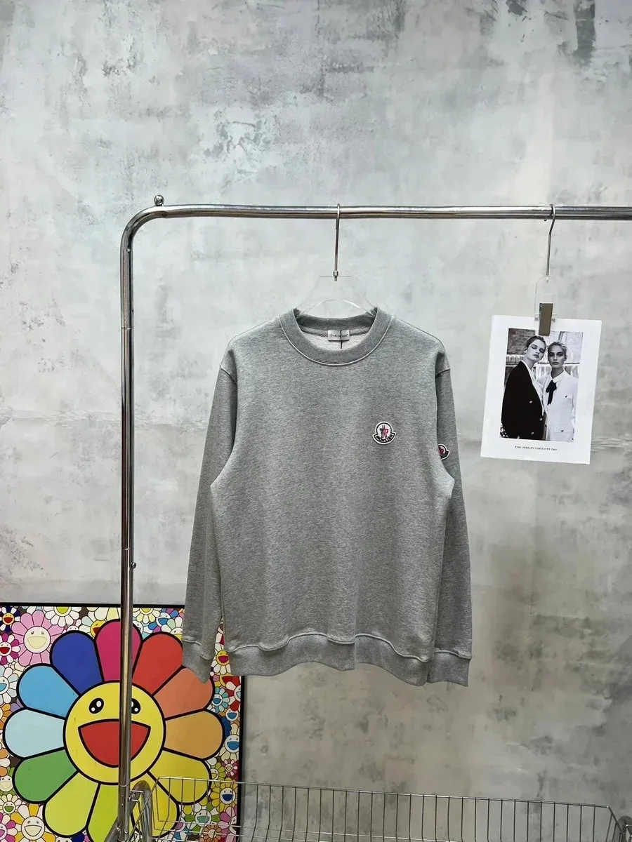 Moncler Moncler Grey Logo Patch Crewneck Sweatshirt Grey - 1