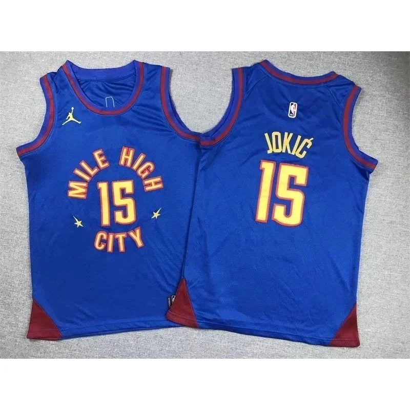 Jordan Nike Air Jordan 15 Jokic Blue Red Yellow Jersey Blue - 1