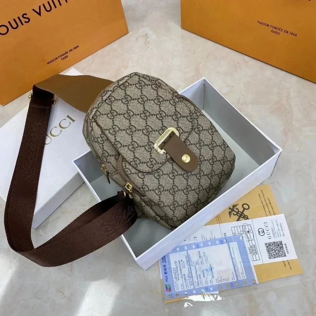Gucci Gucci GG Marmont Beige Canvas Crossbody Bag Beige - 1