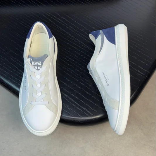Givenchy Givenchy White & Blue Leather Sneakers White - 1