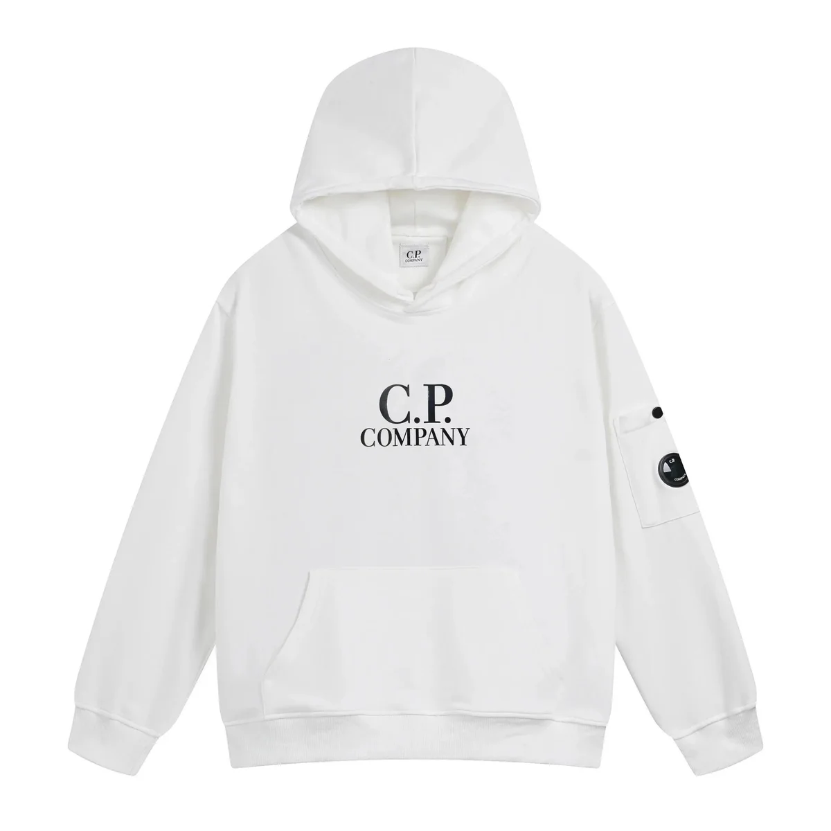 CP Company C.P. Company White Logo Hoodie White - 1