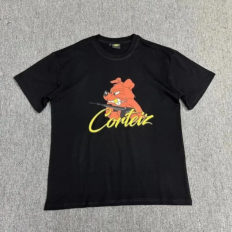 Corteiz Corteiz RTW Black Cartoon Graphic T-Shirt Black - 1