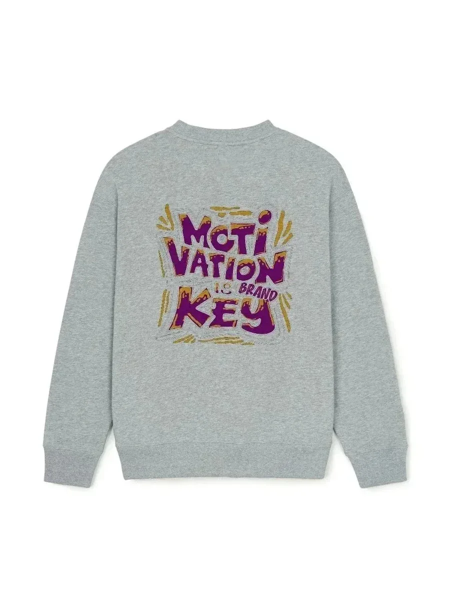Other Unisex Grey 'Motivation is Brand Key' Sweatshirt Grey - 1