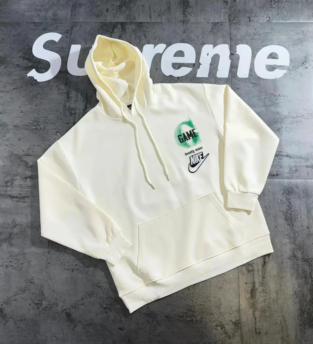Nike Nike Air Force 1 Game Beauty White Hoodie White - 1