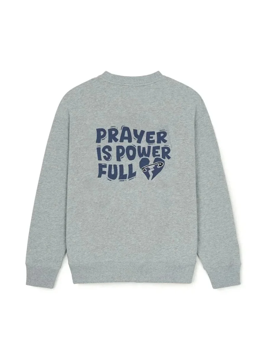 Other Unisex Grey Prayer Is Power Full Sweatshirt Grey - 1