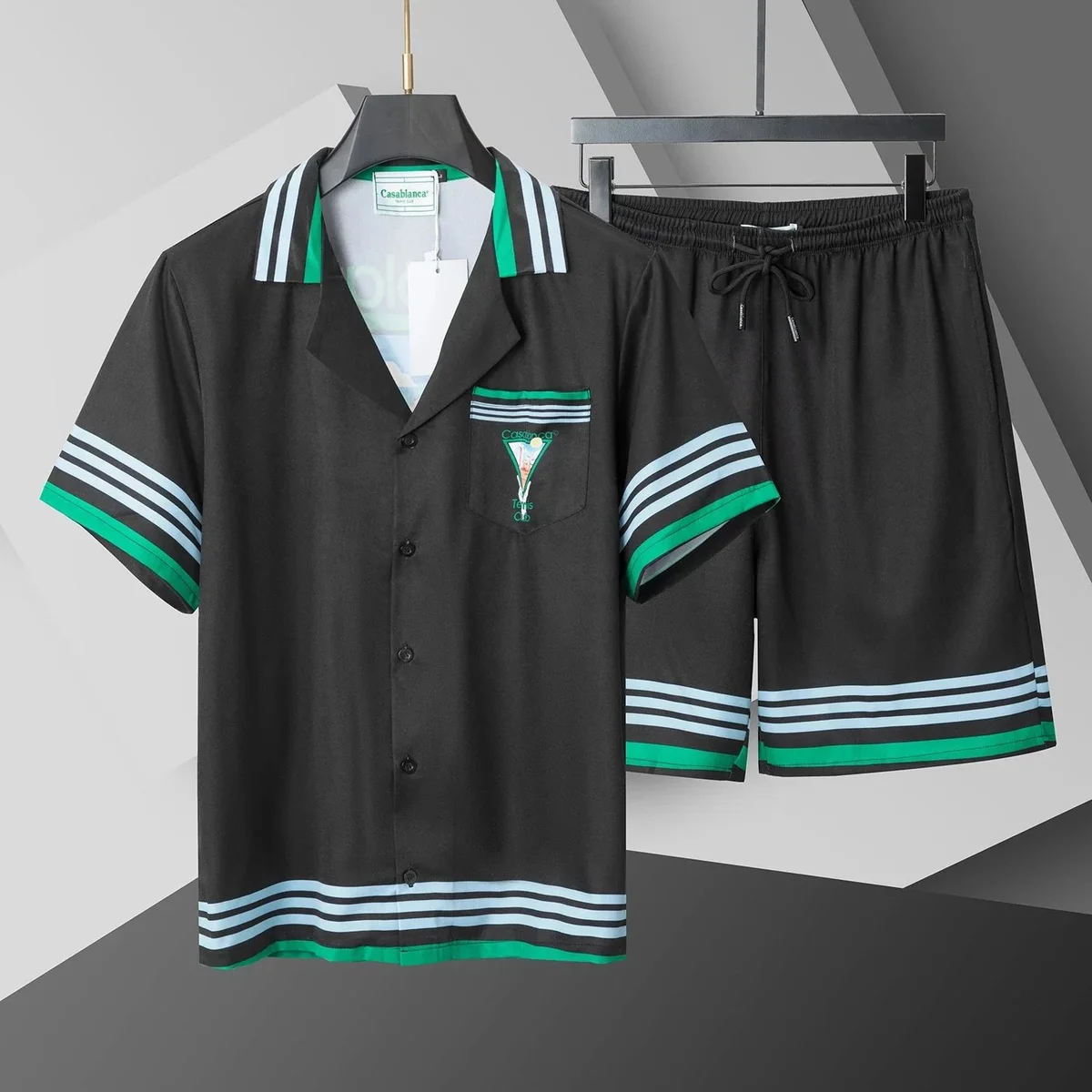 Casablanca Casablanca Tennis Club Black & Green Co-ord Set Black - 1