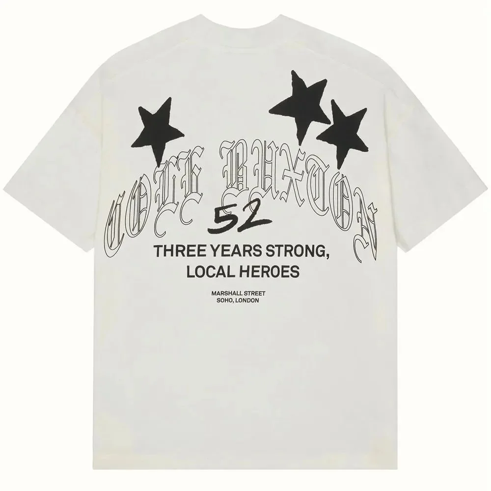 Other Unisex White 'Coll Buxton' T-Shirt with Star Print White - 1