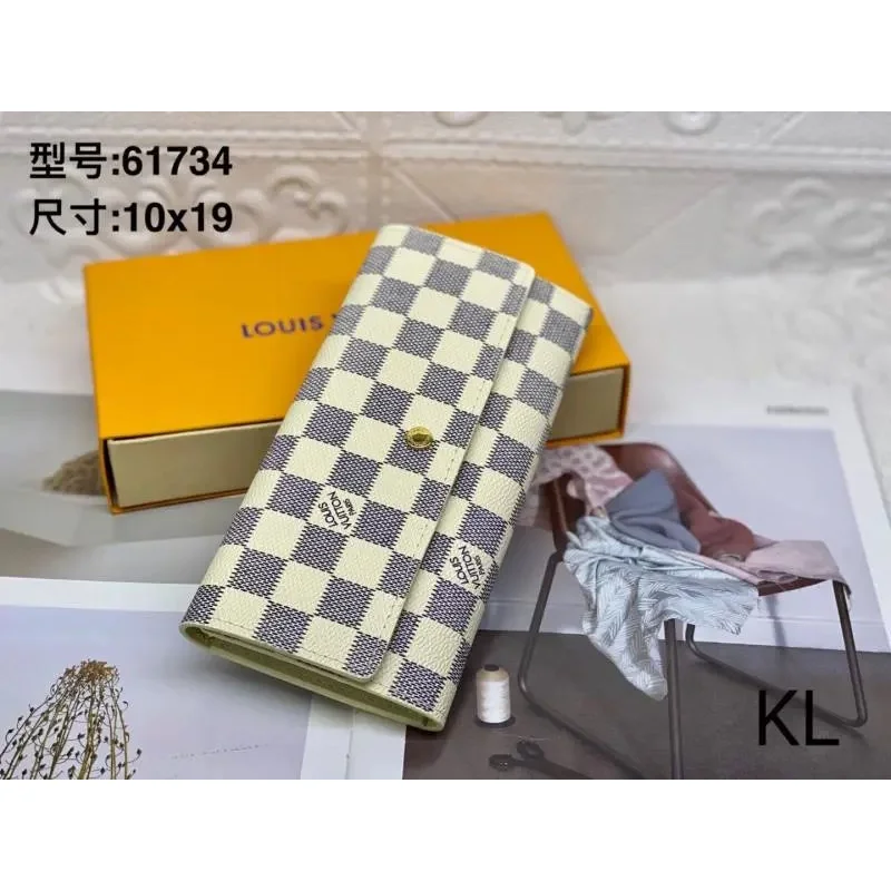 Louis Vuitton Louis Vuitton Damier Wallet in Checkered Pattern Beige - 1