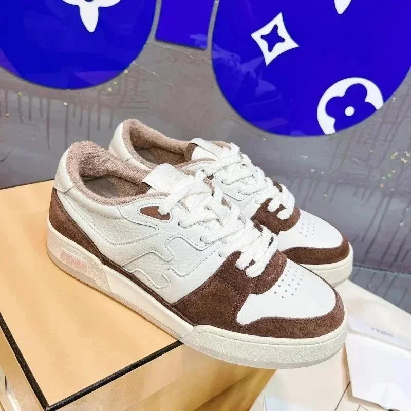 Fendi Fendi Peekaboo White & Brown Sneakers White - 1
