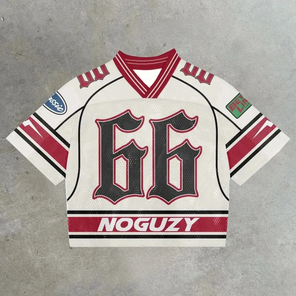 Other Noguzy 66 White/Red Mesh Jersey T-Shirt White - 1