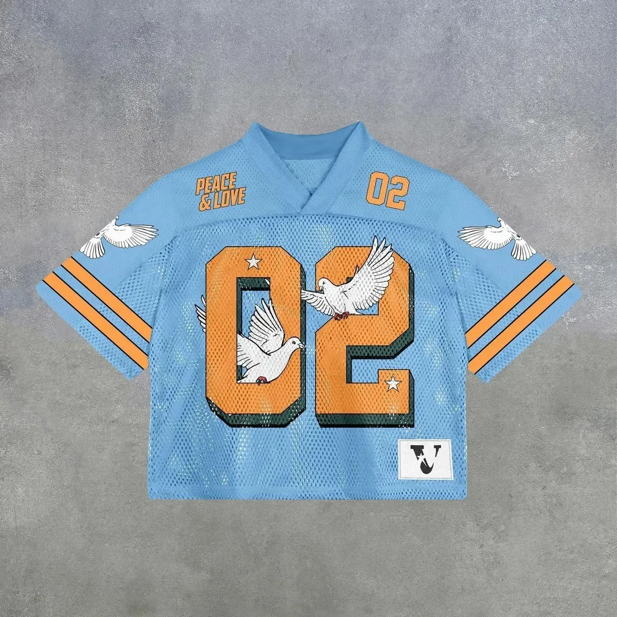 Other Blue Peace & Love Football Jersey Blue - 1
