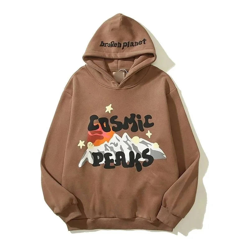 Other Unisex Cosmic Peaks Graphic Hoodie in Brown Brown - 1