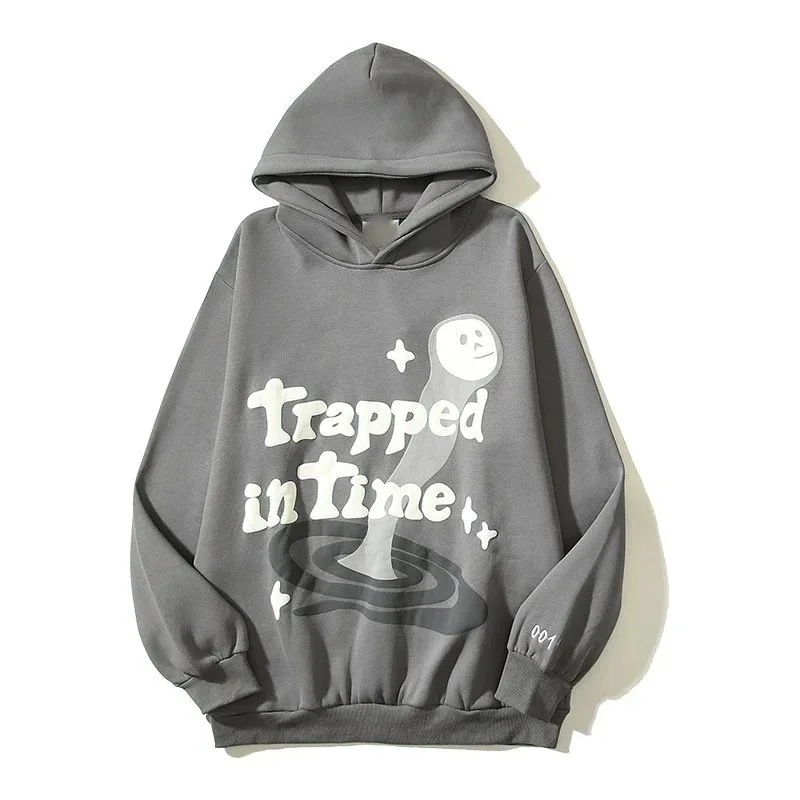 Other Unisex Trapped in Time Graphic Hoodie Grey Grey - 1