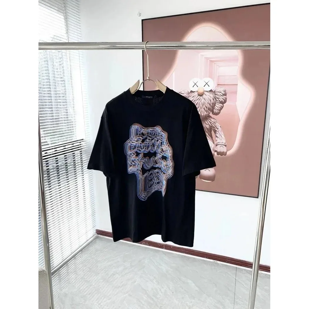 Other Black Abstract Print Oversized T-Shirt Black - 1