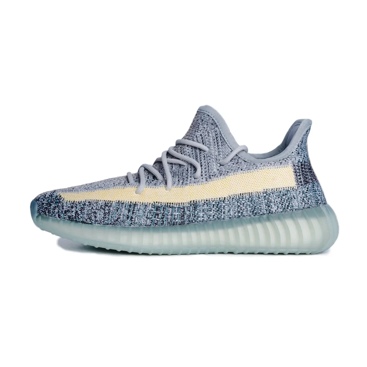 Yeezy Adidas Yeezy 350 V2 True Blue 3-Stripes Water Wash Denim Sneakers Blue - 1