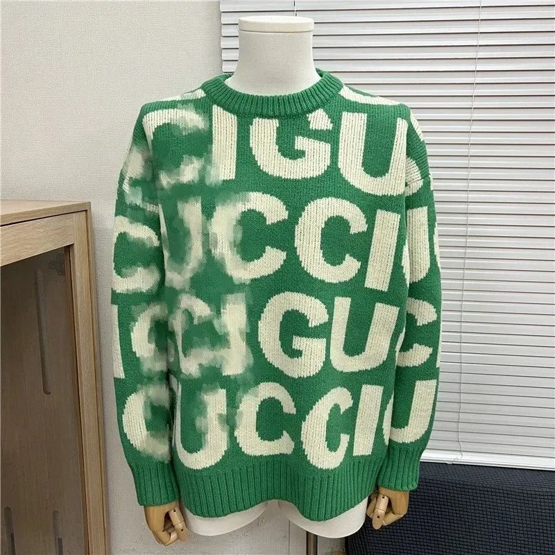 Gucci Gucci GG Marmont Green & White Logo Sweater Green - 1