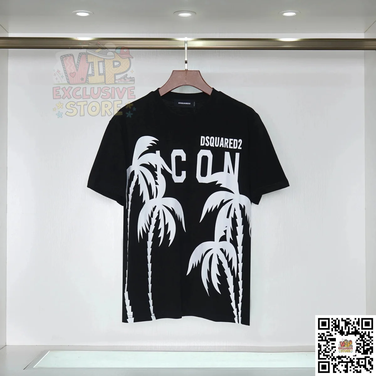 DSQUARED2 DSQUARED2 ICON Black Palm Tree T-Shirt Black - 1
