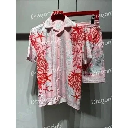 Other Coral Print Set VER03 Shorts & Shirt Pink - 1