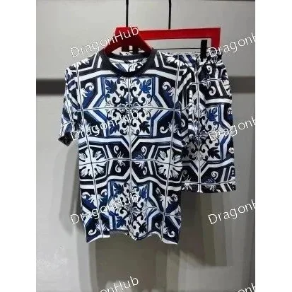 Dolce & Gabbana Dolce & Gabbana Tile Print Set DG07 Co-ord Set Blue - 1